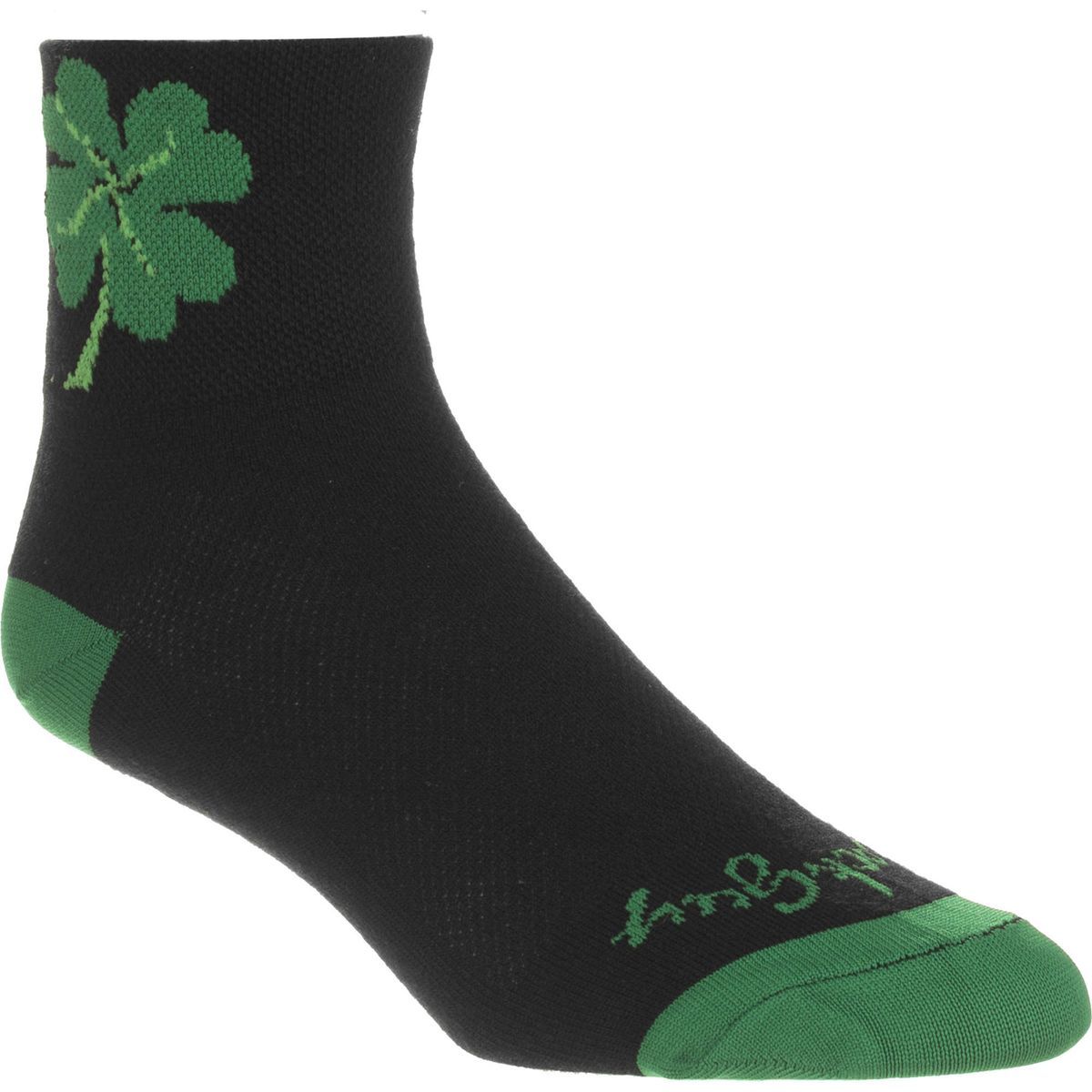 SockGuy Lucky Black 3in Sock One Color, S/M - Men's
