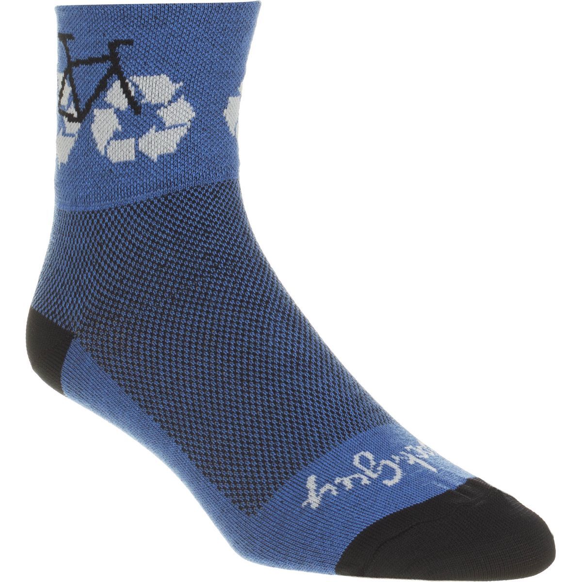 SockGuy Recycle Bike 3in Sock One Color, S - Men's