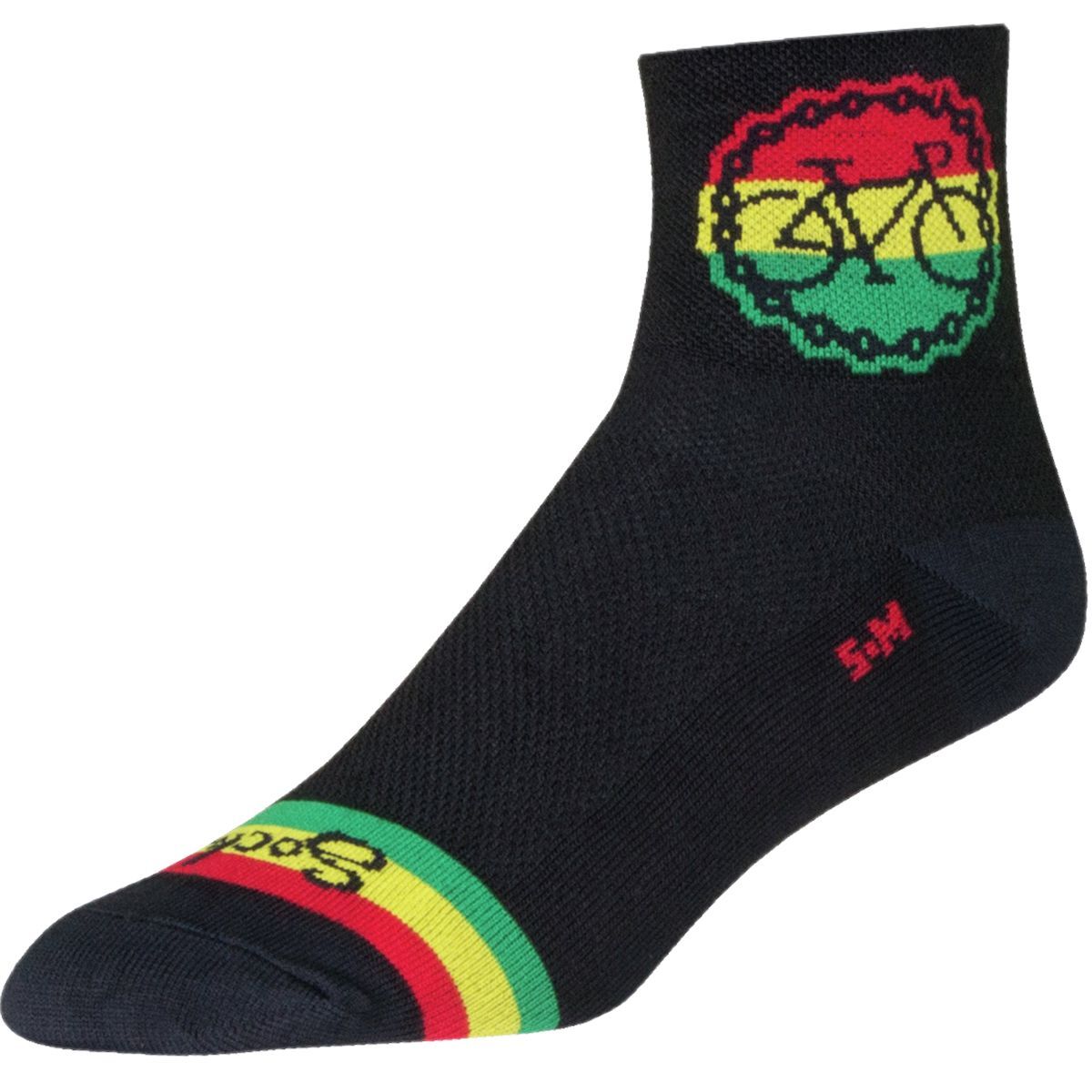 SockGuy Rasta Ride Sock Rasta Ride, L/XL - Men's