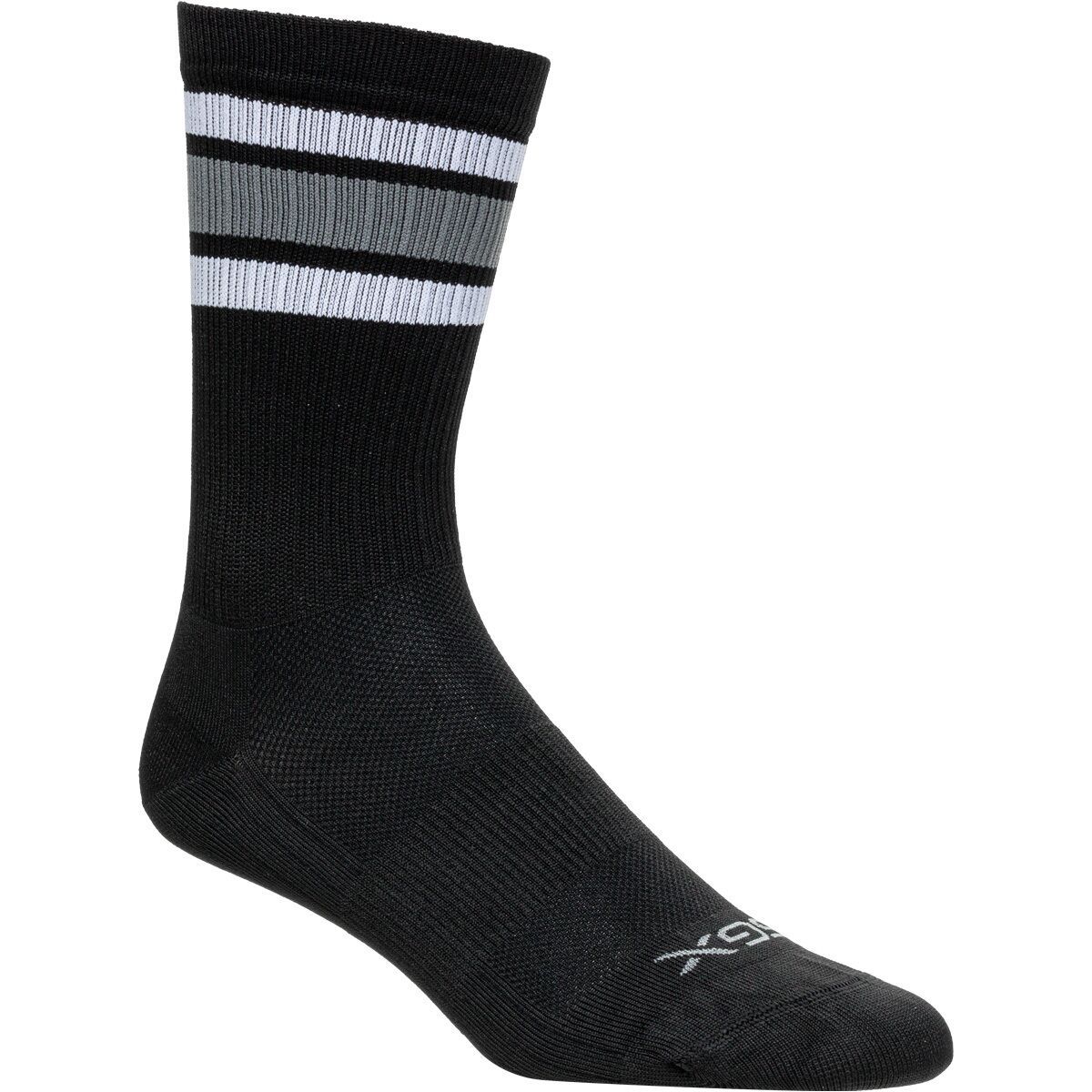 SockGuy SGX6 Throwback Black Sock One Color, L/XL - Men's