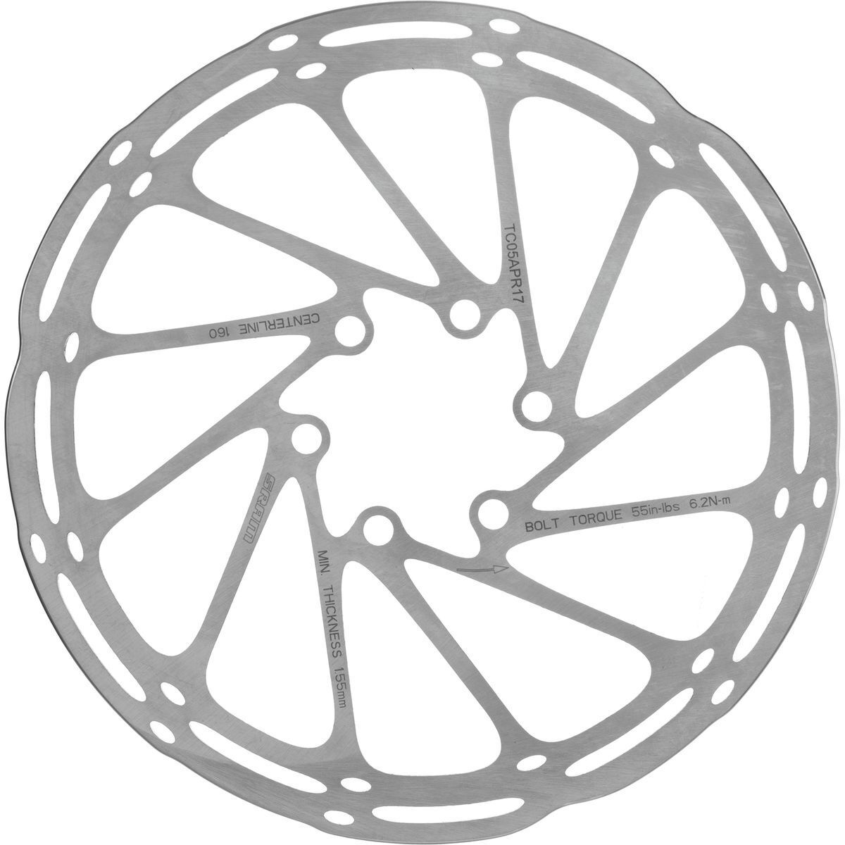 SRAM CenterLine Rounded Rotor Silver, 160mm