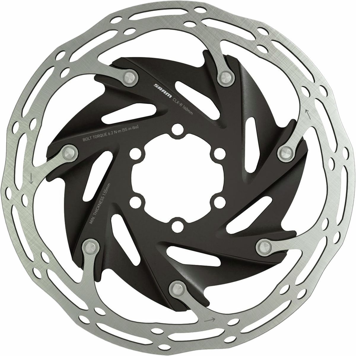 Sram SRAM Centerline XR Rotor - 6 Bolt Black/Silver, 160mm