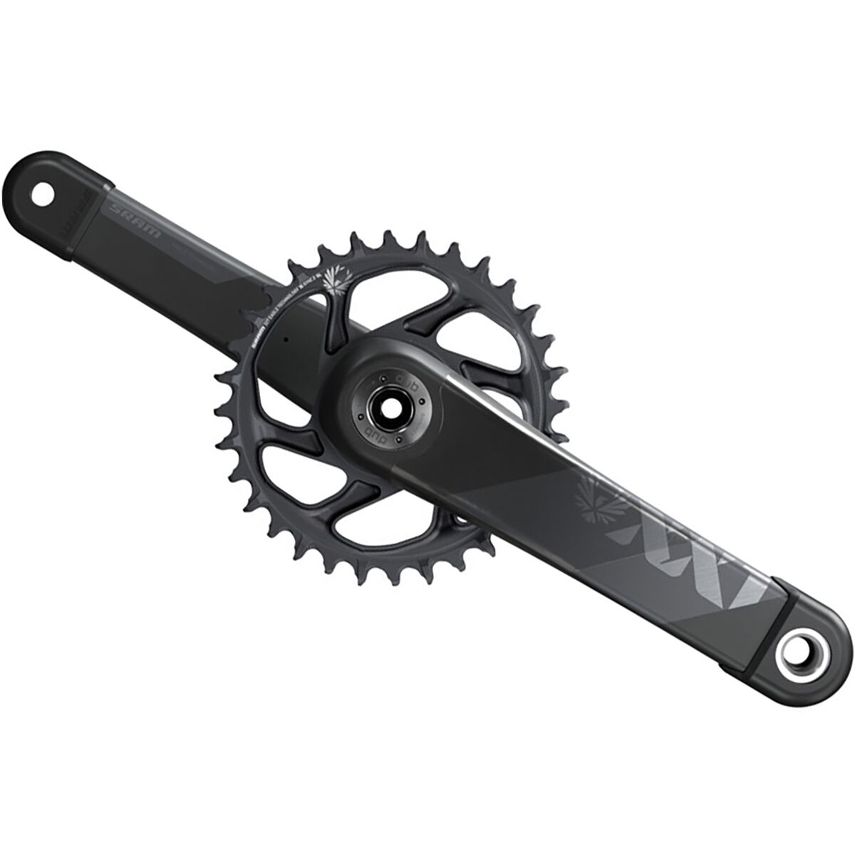 SRAM XX1 Eagle DUB Crankset - MTB Wide Grey, 55mm Chainline, 175mm