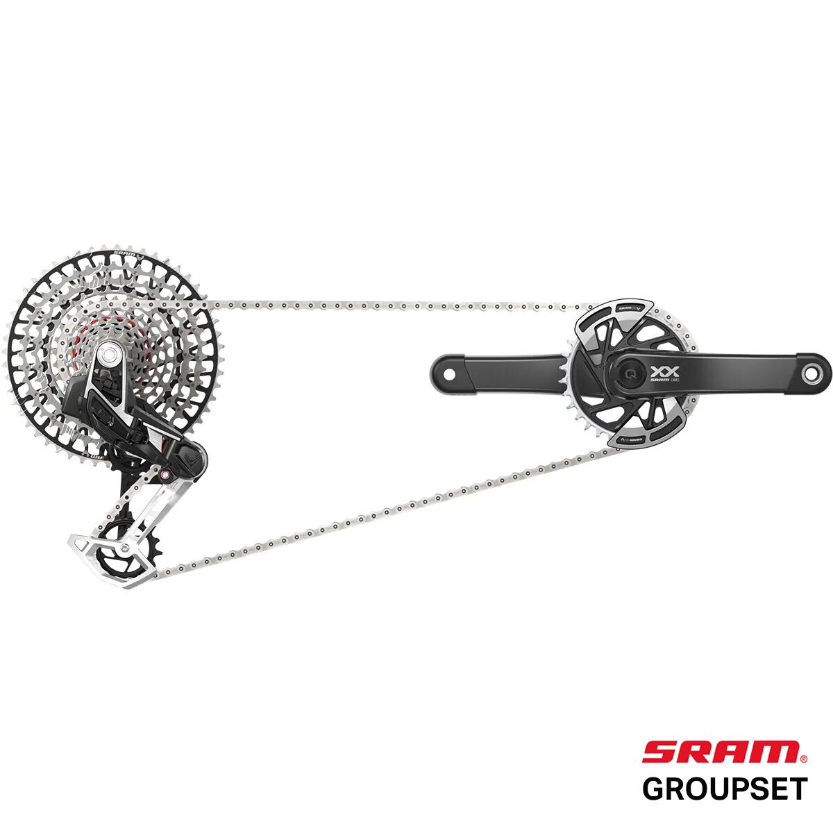 SRAM XX Eagle AXS Transmission Powermeter DUB Groupset Black, 165mm, 32t