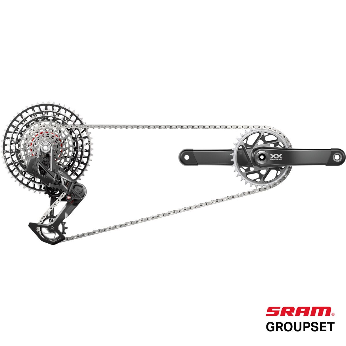 SRAM XX SL Eagle AXS Transmission DUB Groupset Black, 165mm, 34t