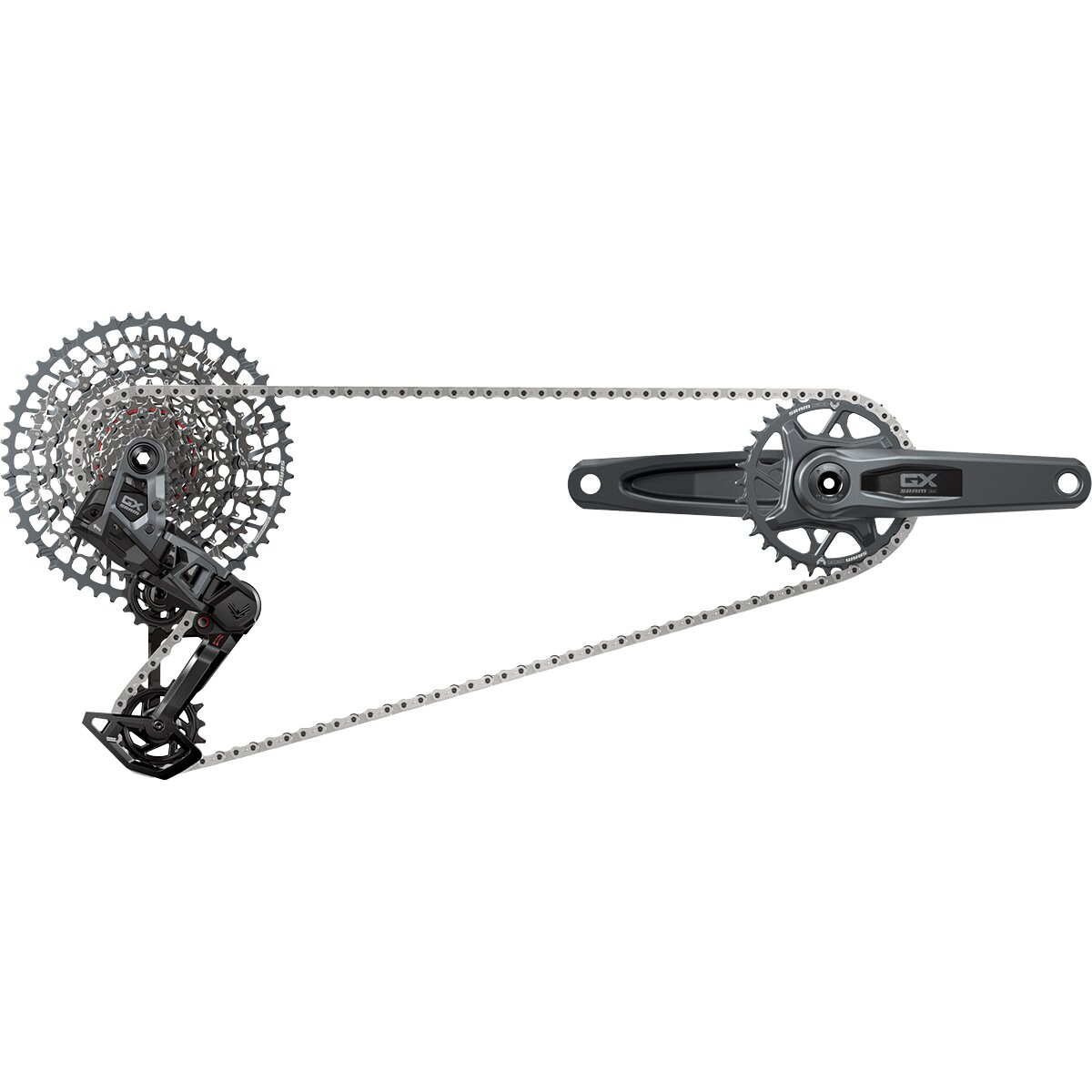SRAM GX Eagle AXS Transmission Groupset Dark Polar Grey, USB-C, 170mm, 32t, 2 Guards