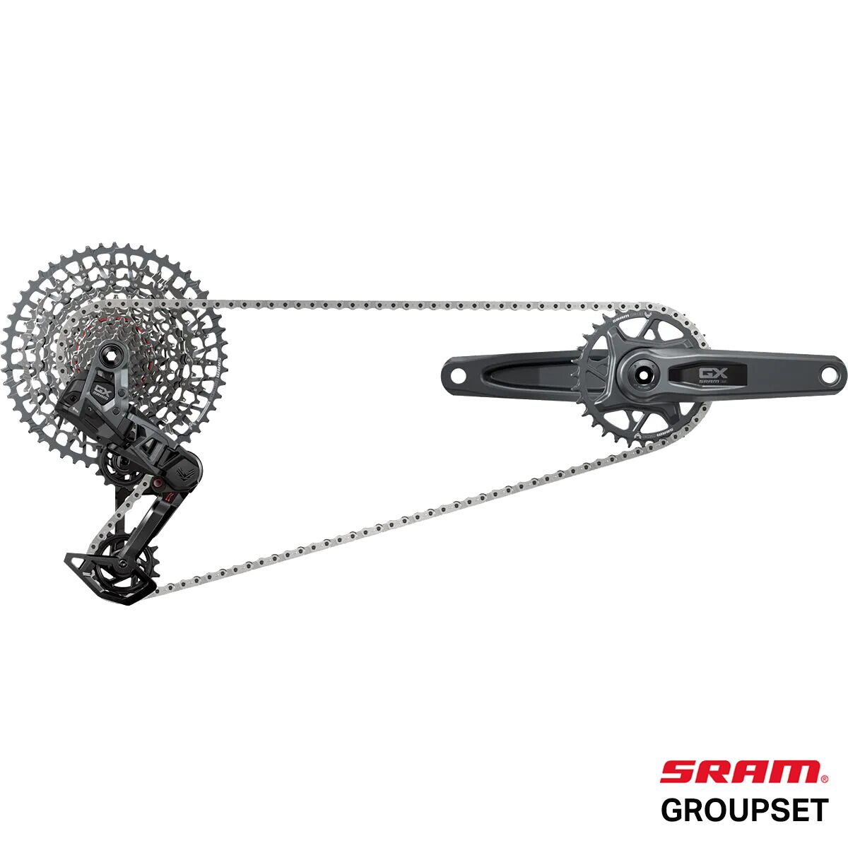 SRAM GX Eagle AXS Transmission Groupset Dark Polar Grey, 165mm, 32t, 2 Guards