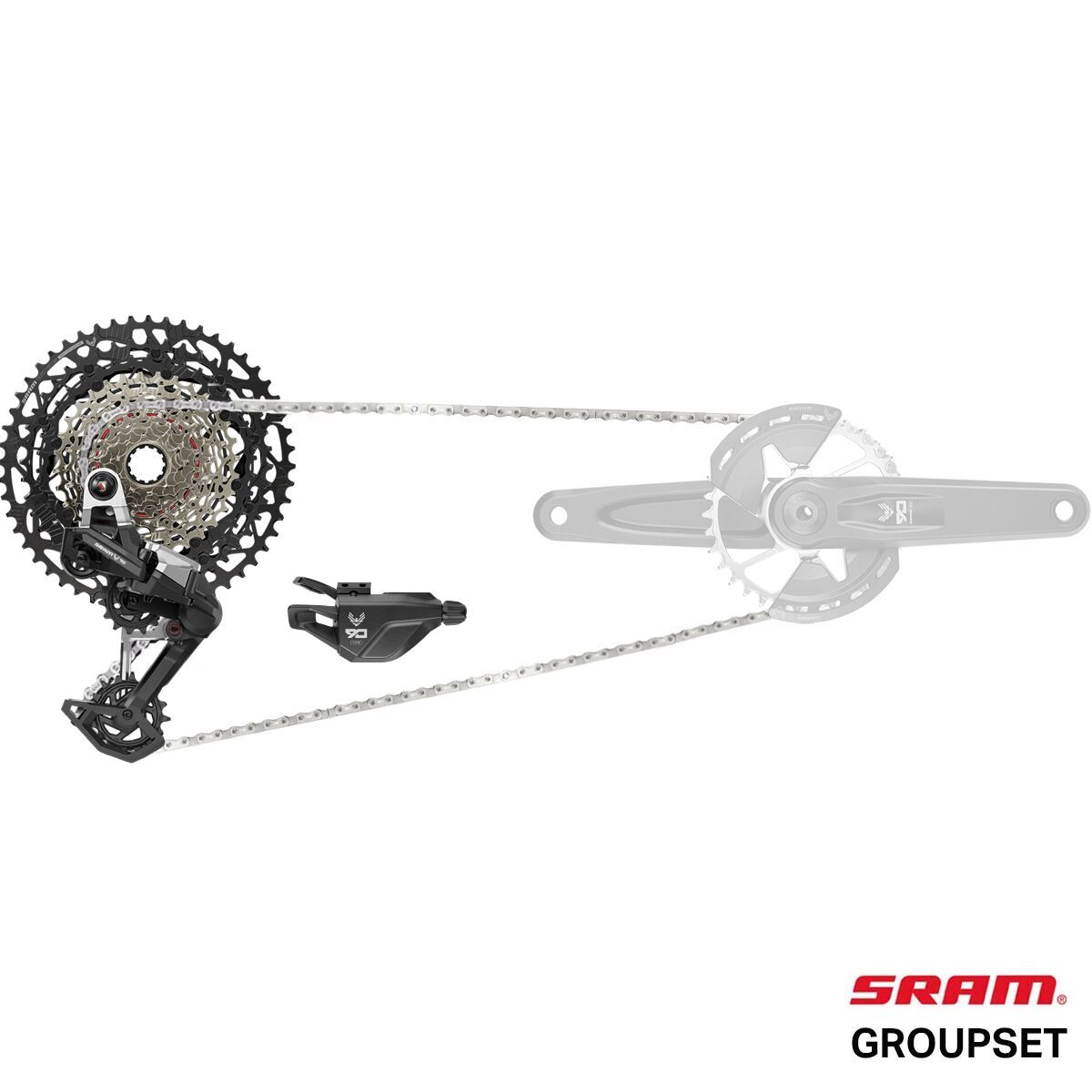 SRAM Eagle 90 T-Type E-MTB DUB Groupset - Cranks Not Included One Color, BCD, 34t