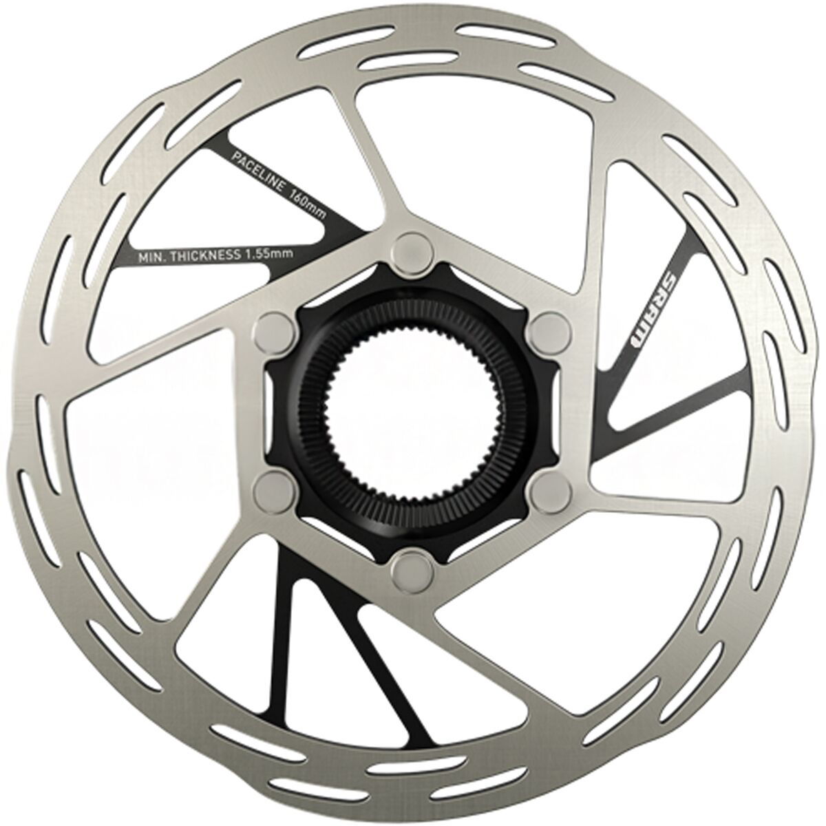 Sram SRAM Paceline Rounded Rotor - Centerlock w/Lockring Silver, 160mm