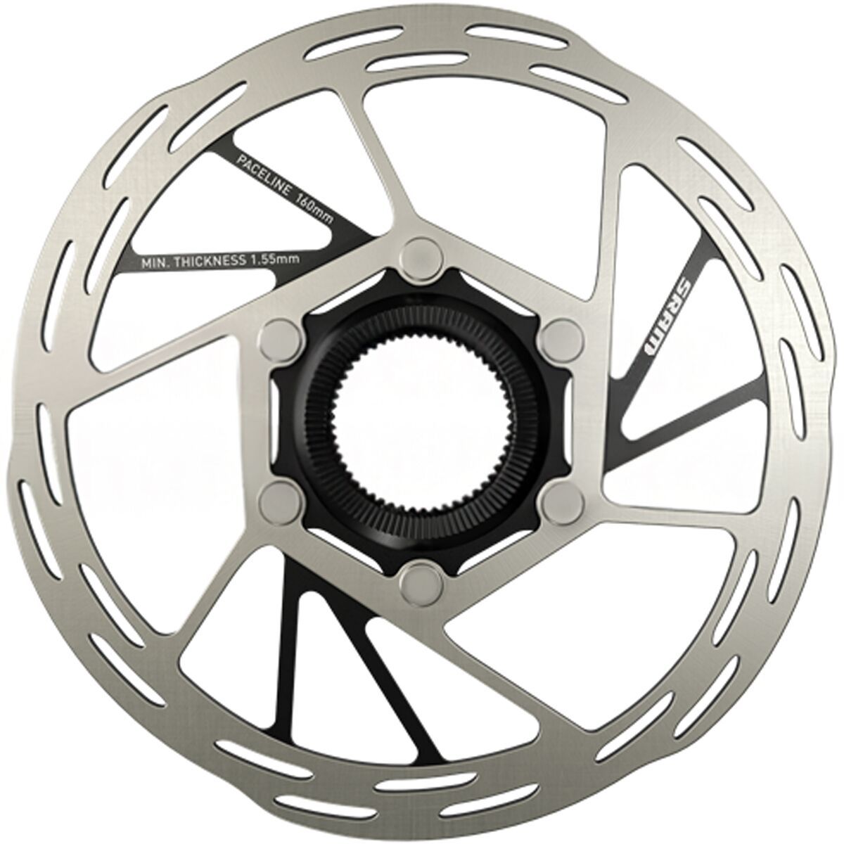 Sram SRAM Paceline Rounded Rotor - Centerlock w/Lockring Silver, 140mm