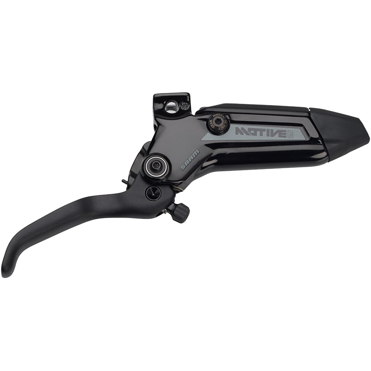 SRAM Motive Silver Disc Brake Aluminum Lever Assembly in Gloss Black Ano - Size: Motive Silver A1+
