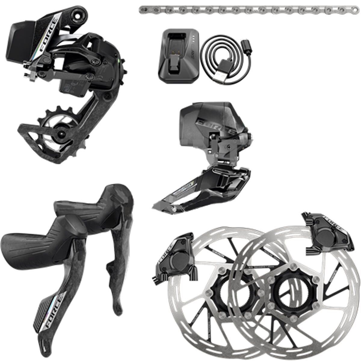 SRAM Force E1 AXS 2X HRD Groupset Black, One Size