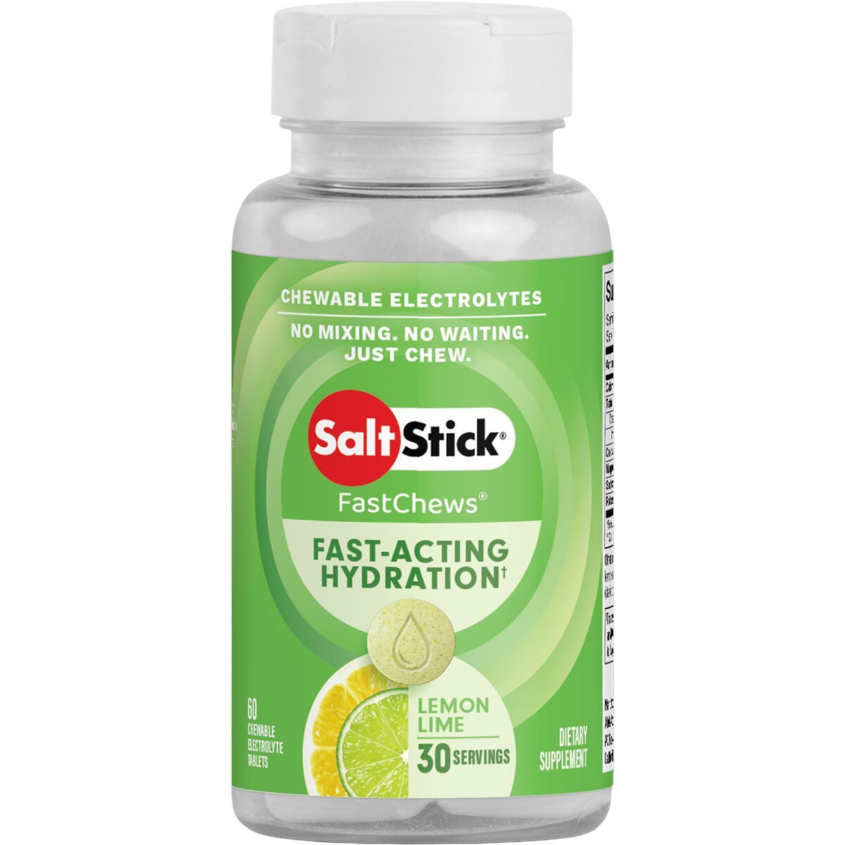 Saltstick SaltStick Fastchews Chewable Electrolyte Tablets Lemon-Lime, bottle of 60