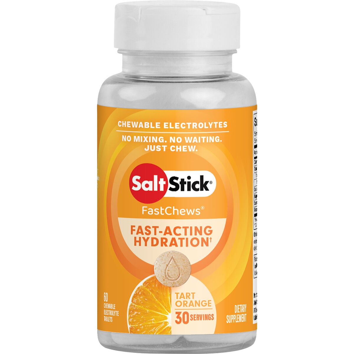 Saltstick SaltStick Fastchews Chewable Electrolyte Tablets Orange, bottle of 60