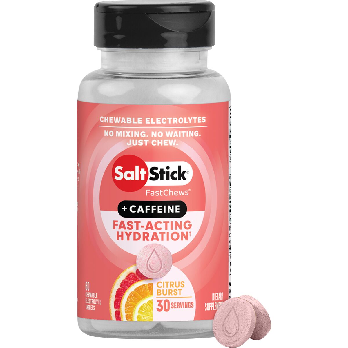 Saltstick SaltStick FastChews with Caffeine - 60 Count Bottle Citrus Burst, One Size