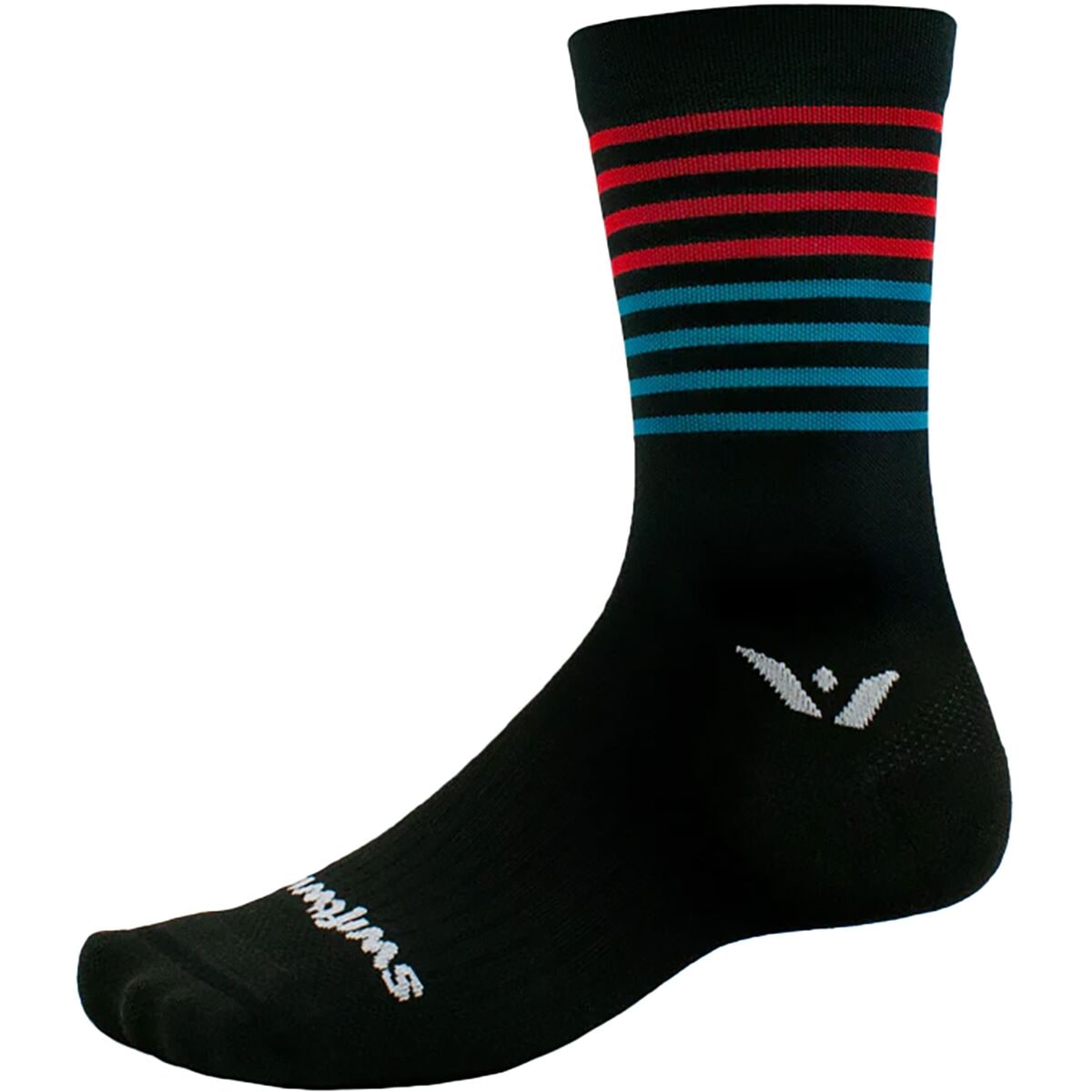 Swiftwick Aspire Seven Stripe Sock Stripe Red/Blue, S - Men's