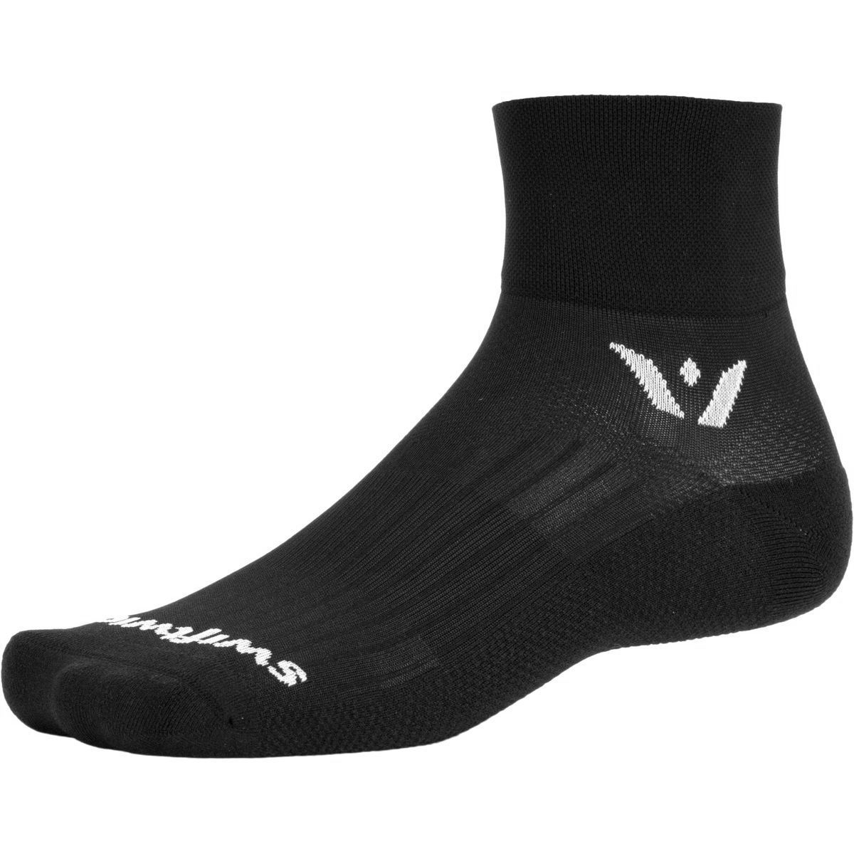 Swiftwick Aspire Quarter Crew Sock Black, M - Men's