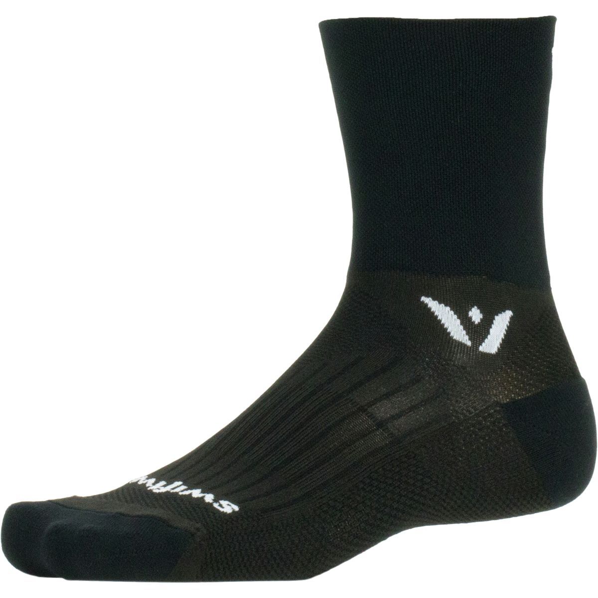 Swiftwick Performance Quarter Crew High Sock Black, M - Men's