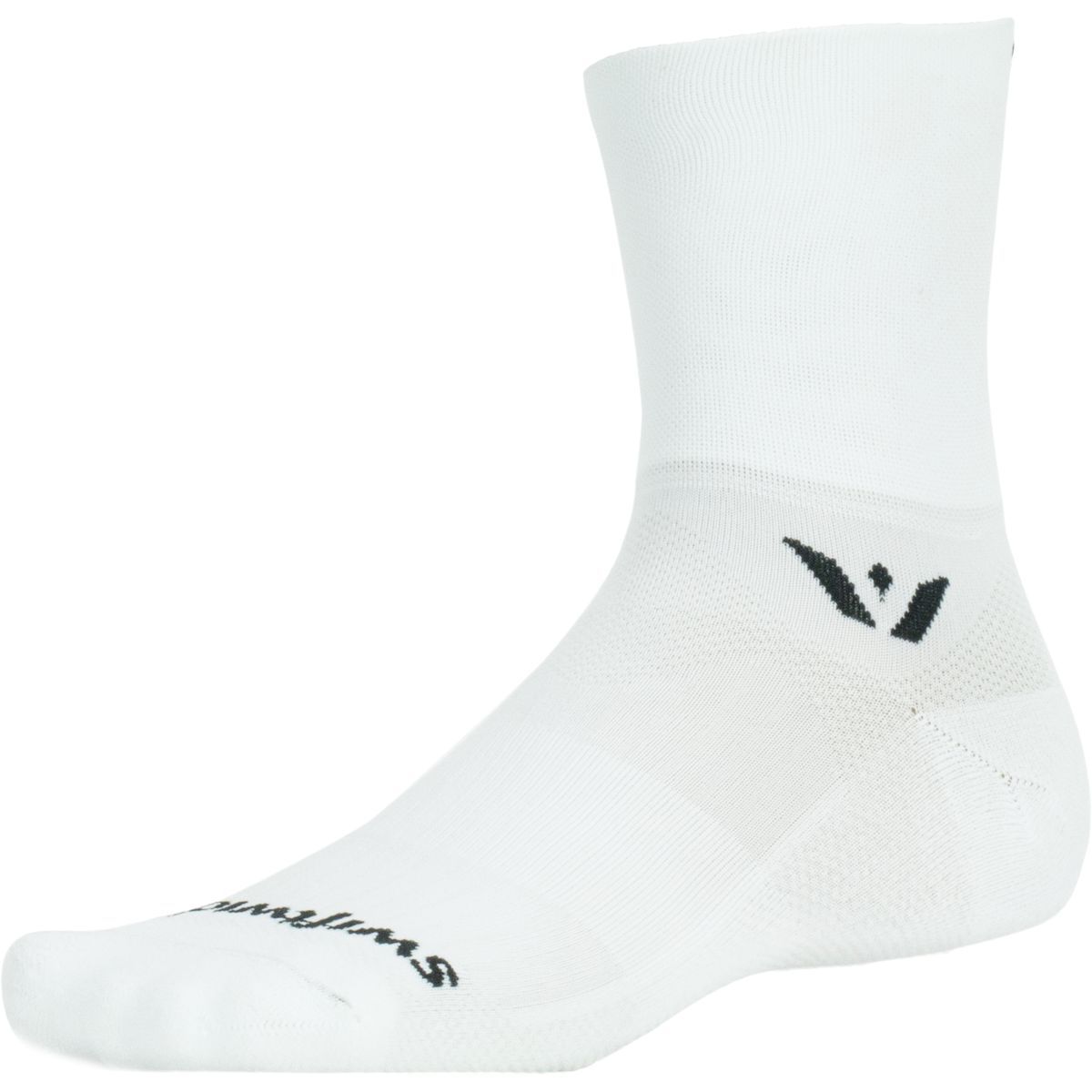 Swiftwick Aspire Quarter Crew High Sock White, S - Men's