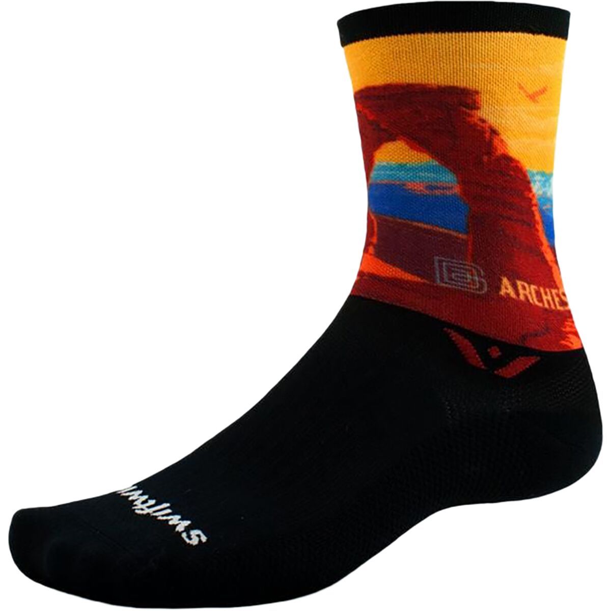 Swiftwick Vision Crew Impression National Park Sock Yosemite Half Dome, L - Men's