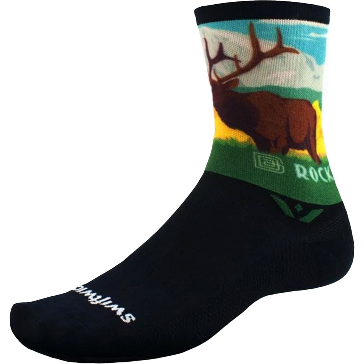 Swiftwick Vision Six Impression National Park Sock Rocky Mountains, S - Men's
