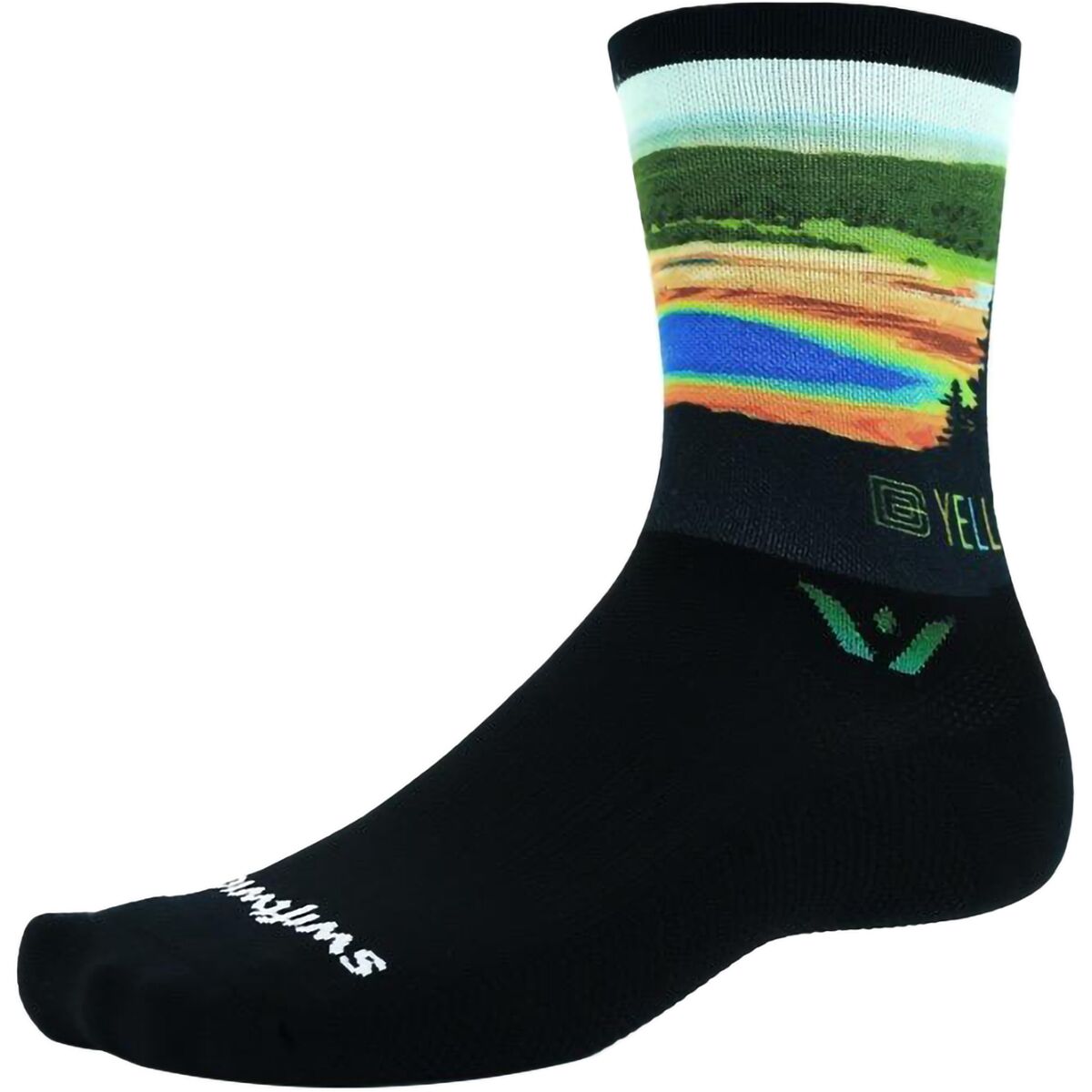 Swiftwick Vision Crew Impression National Park Sock Yellowstone, L - Men's