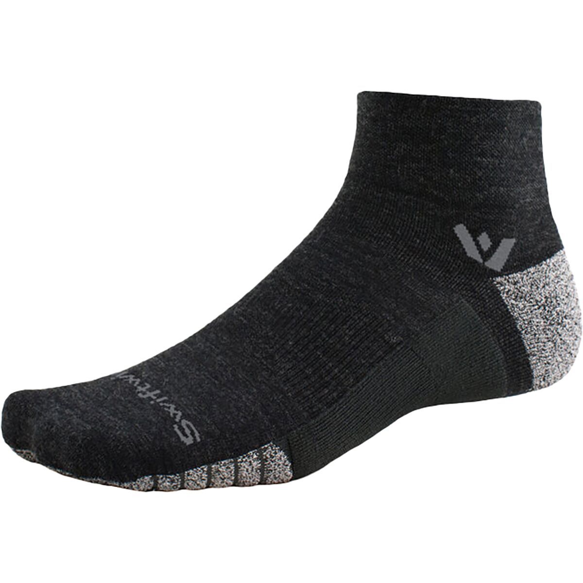 Swiftwick Flite XT Trail Quarter Crew Sock Coal, S - Men's