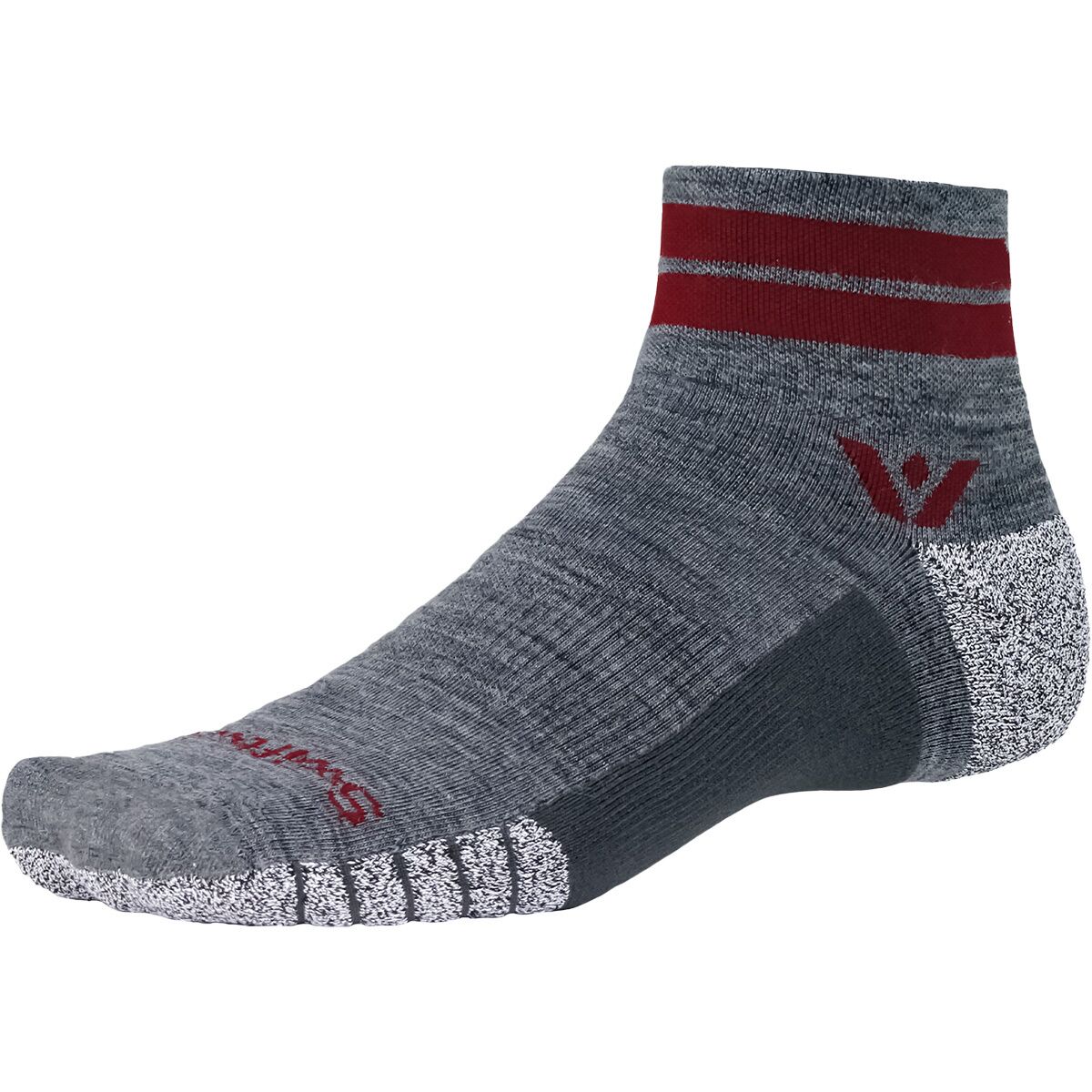 Swiftwick Flite XT Trail Quarter Crew Sock Heather Red, L - Men's