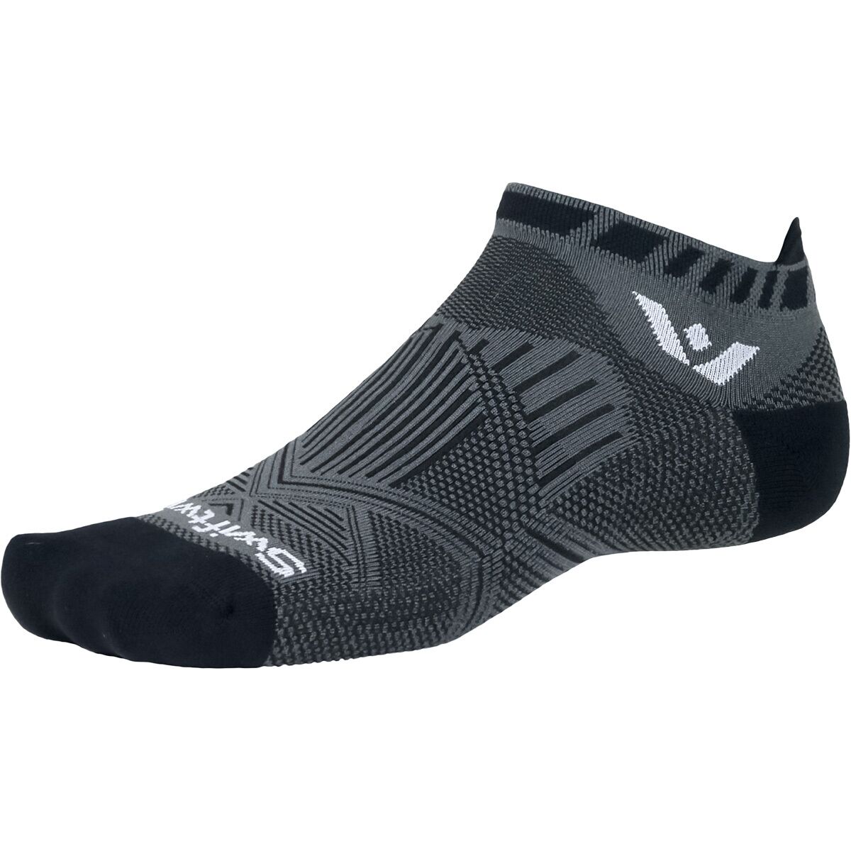 Swiftwick Aspire No Show Tab Sock Charcoal Gray, XL - Men's