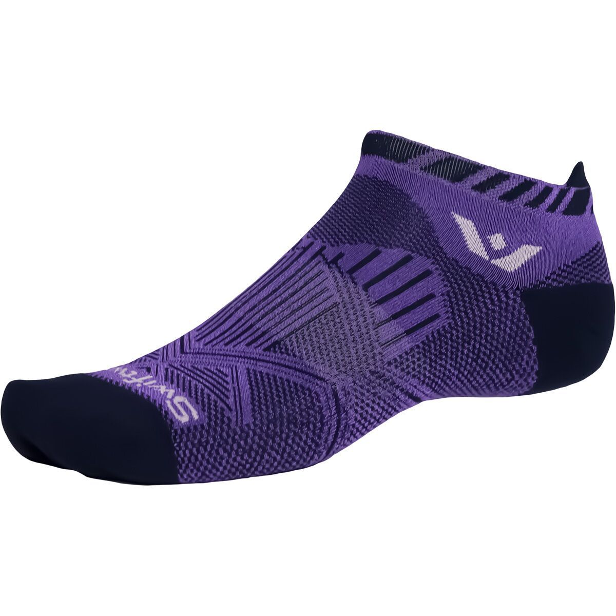 Swiftwick Aspire No Show Tab Sock Navy Purple, M - Men's