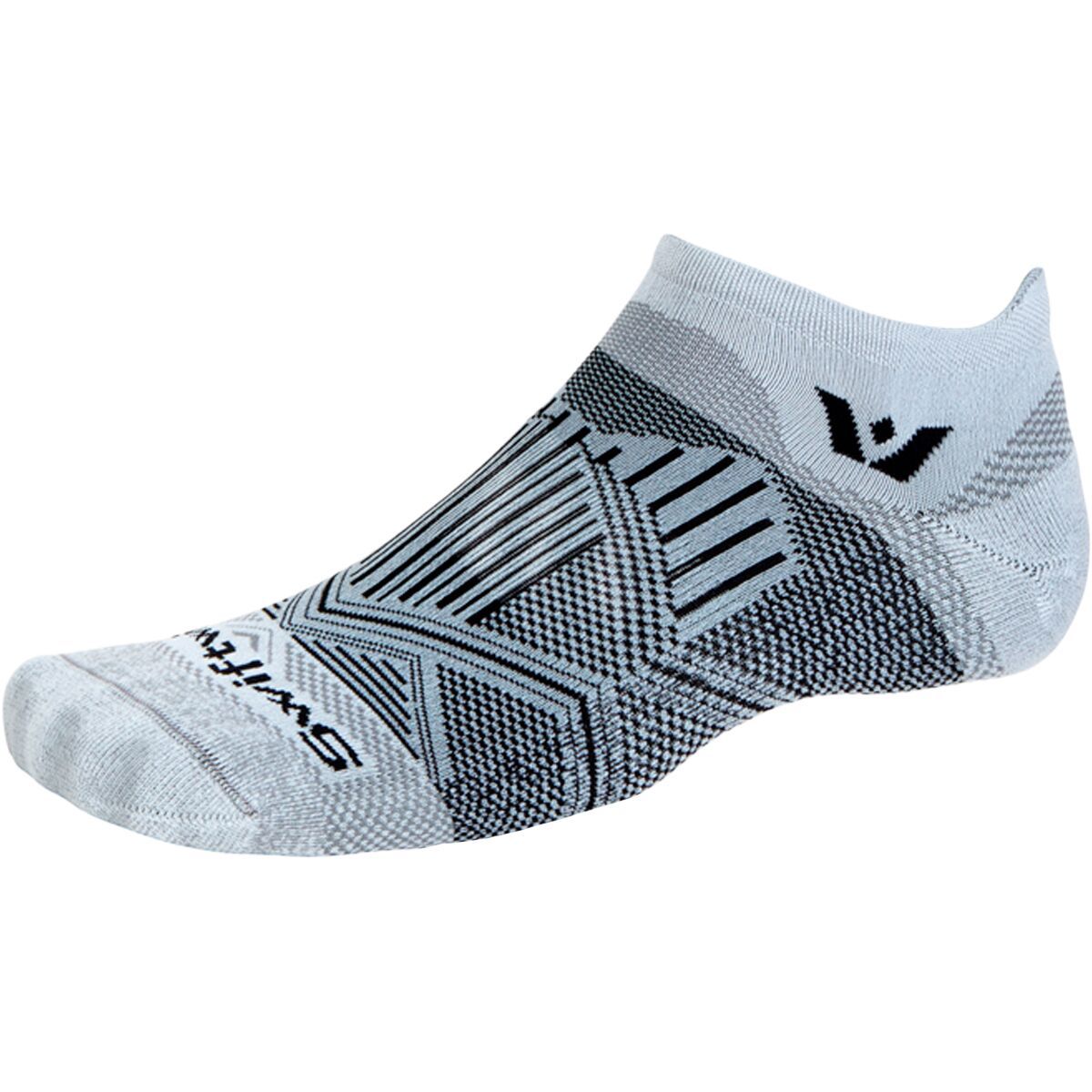 Swiftwick Swiftwick Aspire No Show Tab Sock Geo Sterling Gray, S - Men's