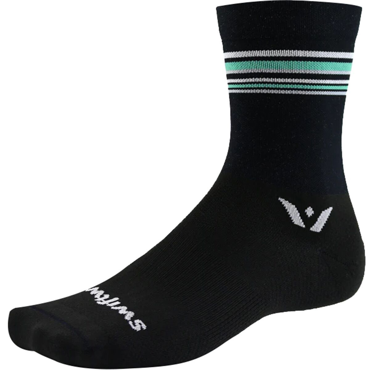 Swiftwick Aspire Mid-Crew Sock Mint Black, S - Men's