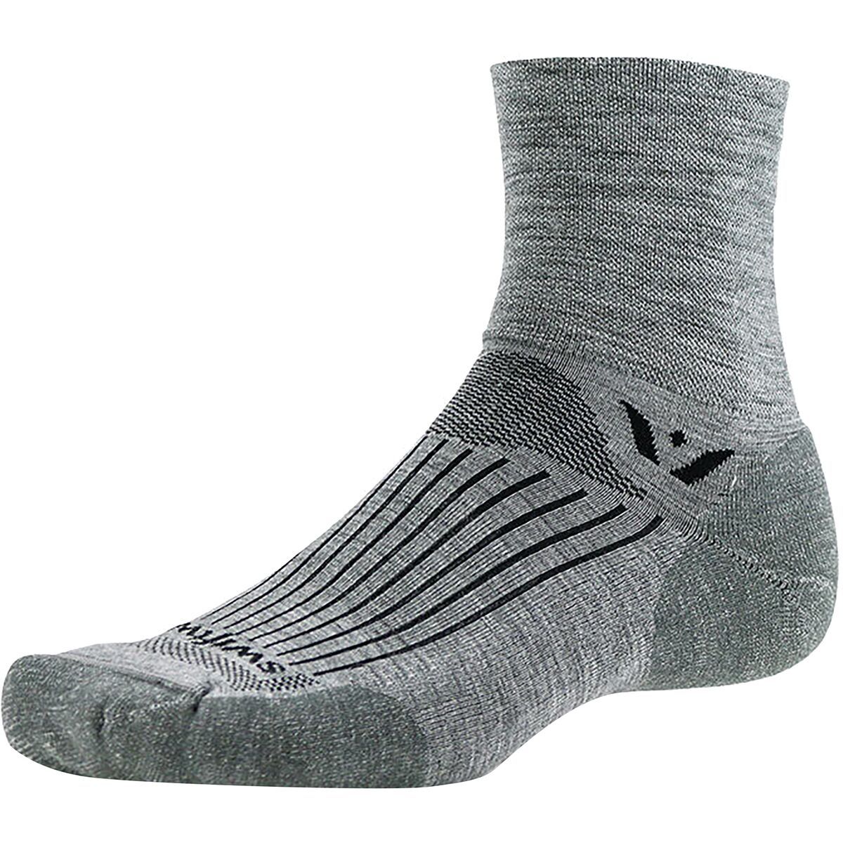 Swiftwick Pursuit Quarter Crew High Sock Heather, XL - Men's