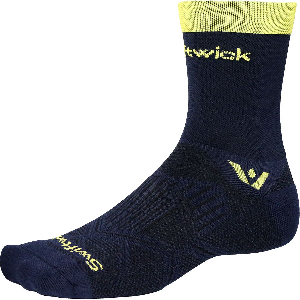 Swiftwick Swiftwick Aspire Mid-Crew Sock Navy Yellow, S - Men's
