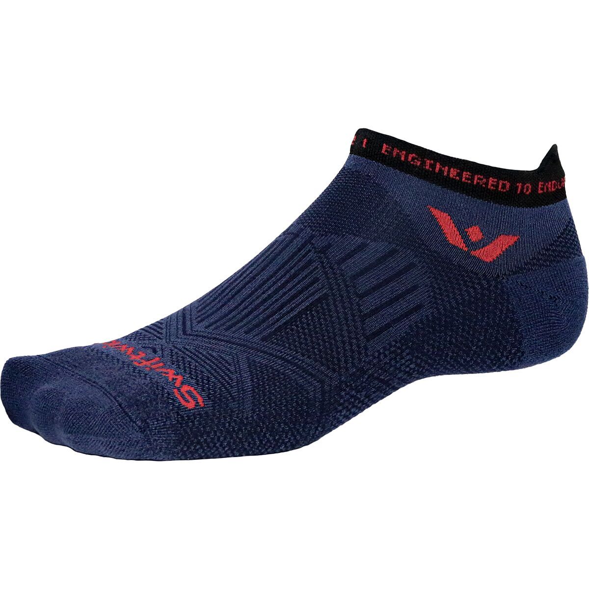 Swiftwick Swiftwick Aspire No Show Tab Sock Navy Crimson, M - Men's