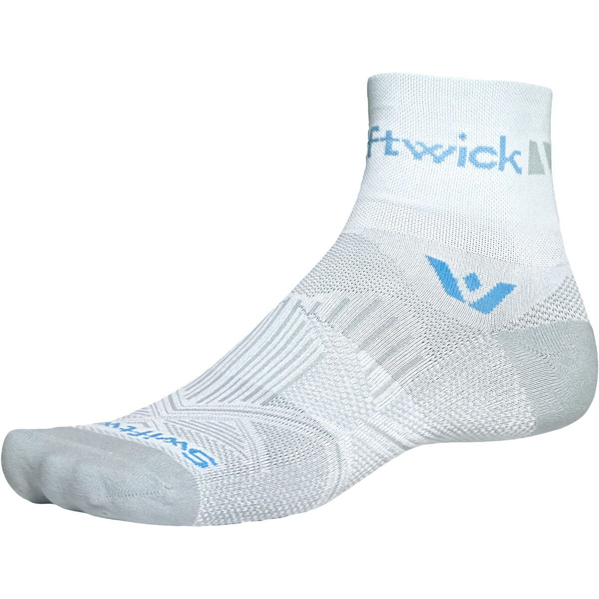 Swiftwick Aspire Quarter Crew Sock Blue Gray, S - Men's
