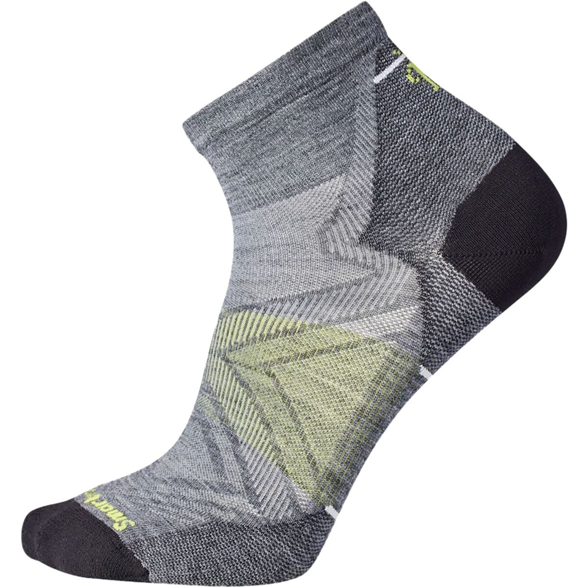 SmartWool Men's Run Zero Cushion Ankle Socks, Medium, Medium Gray
