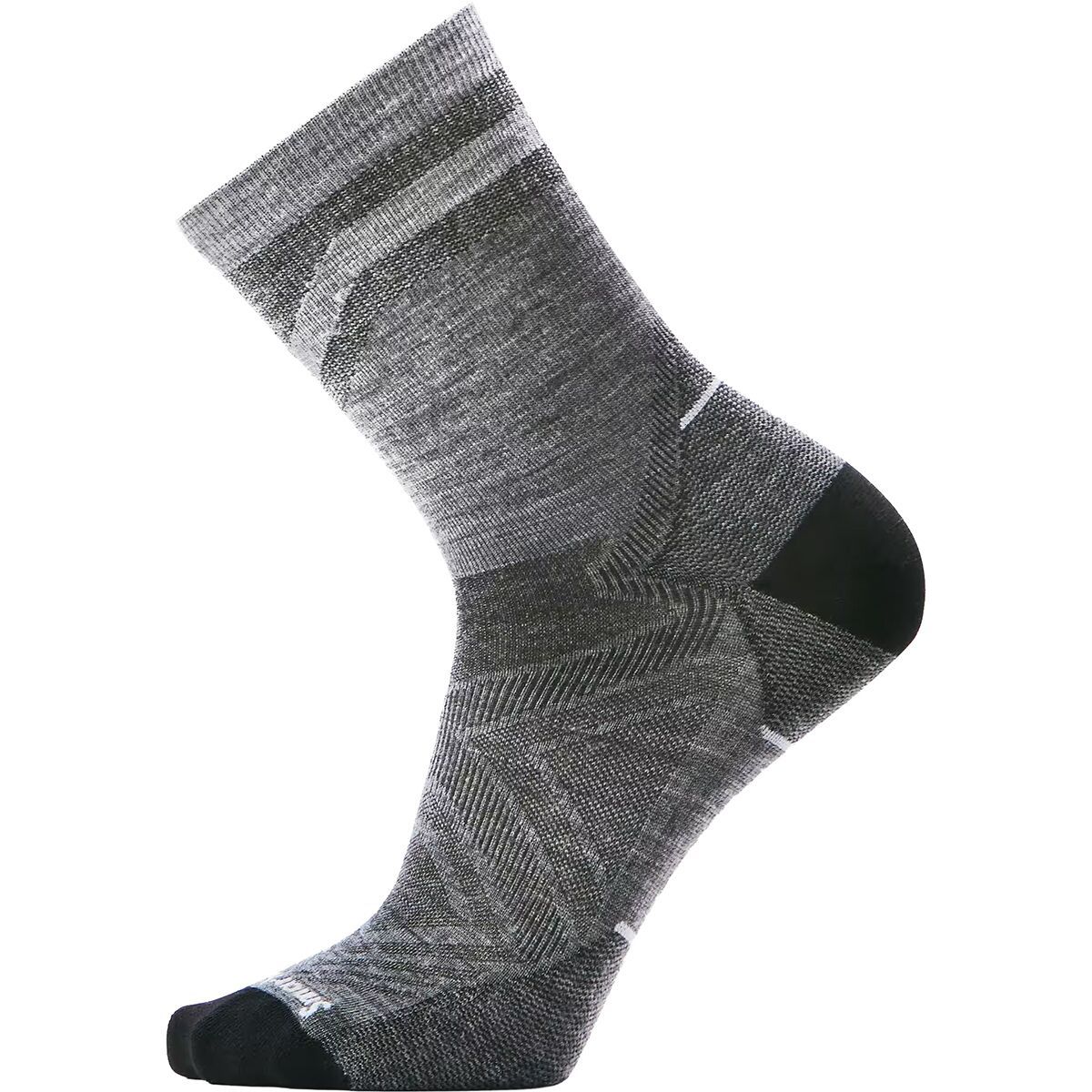 Smartwool Smartwool Run Zero Cushion Mid Crew Pattern Sock Light Gray, L