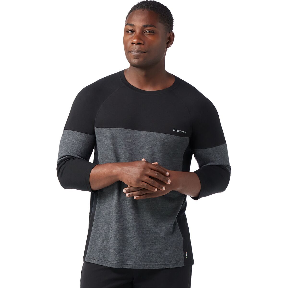 Smartwool Mountain Bike 3/4-Sleeve Jersey - Men's Black/Charcoal Heather, S