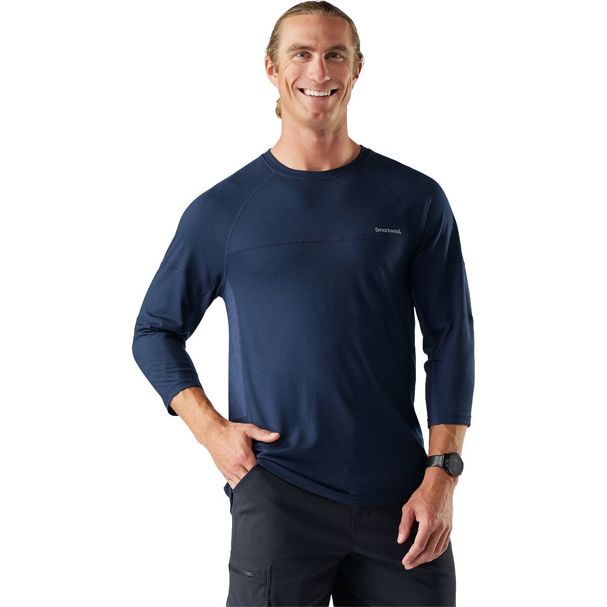 Smartwool Mountain Bike 3/4-Sleeve Jersey - Men's Deep Navy, M