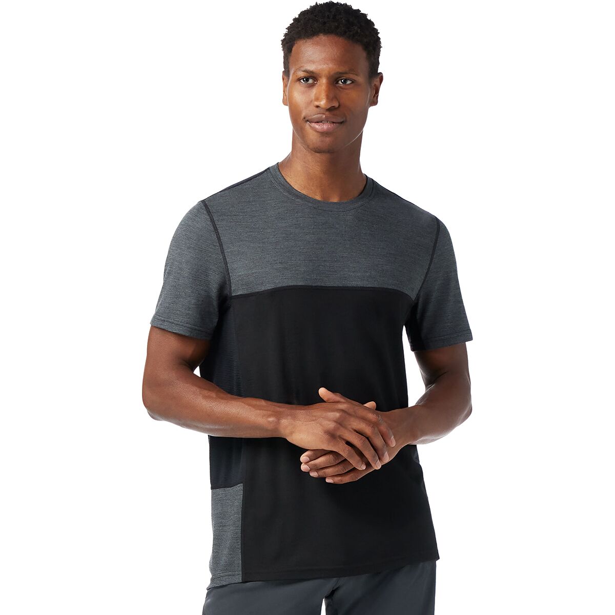 Smartwool Smartwool Mountain Bike Short-Sleeve Jersey - Men's Black/Charcoal Heather, S