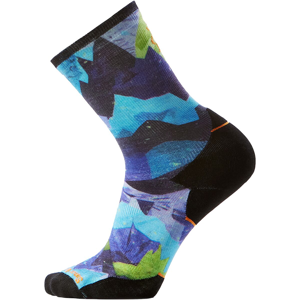 Smartwool Smartwool Trail Run Targeted Cushion Summit Sector Print Crew Sock Nightfall Blue, M