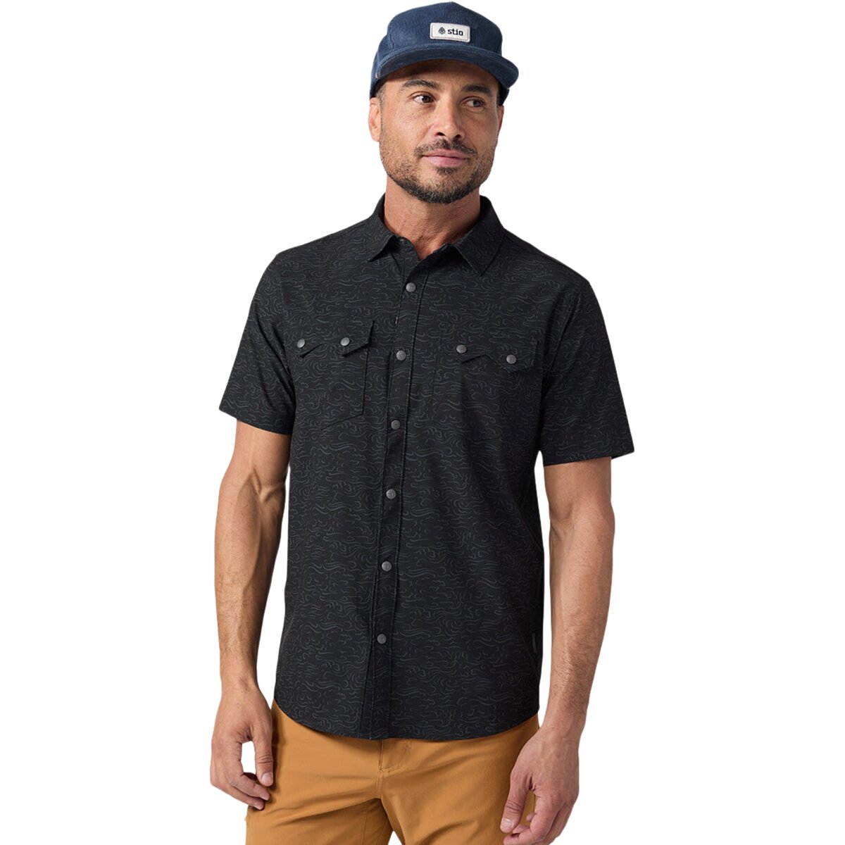 STIO STIO Shifter Short-Sleeve Shirt - Men's Abyss Clouds, M - $129.00 at Competitive Cyclist