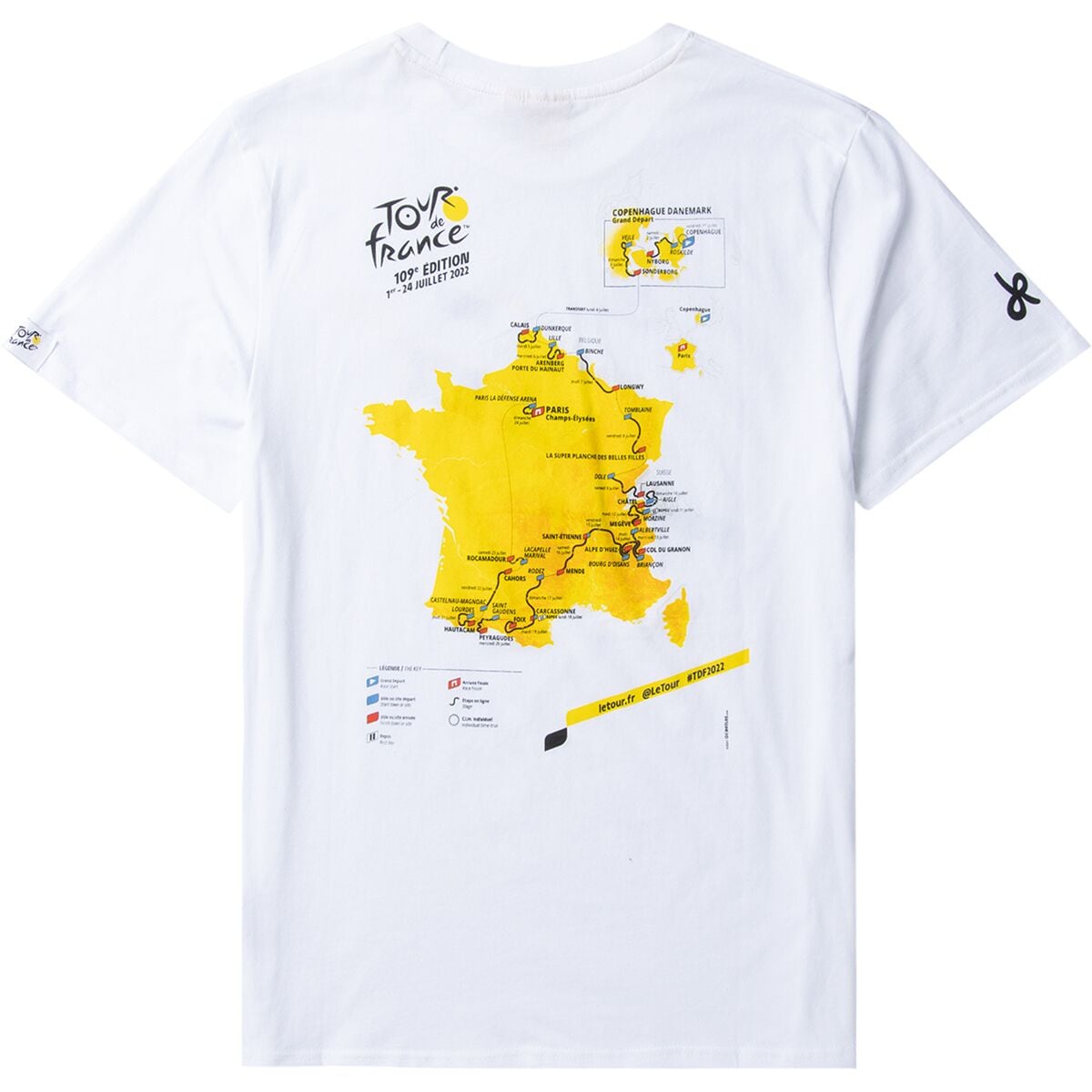 Le Tour de France T Shirt Graphic Grey Mens Cycling TDF Fanatics 