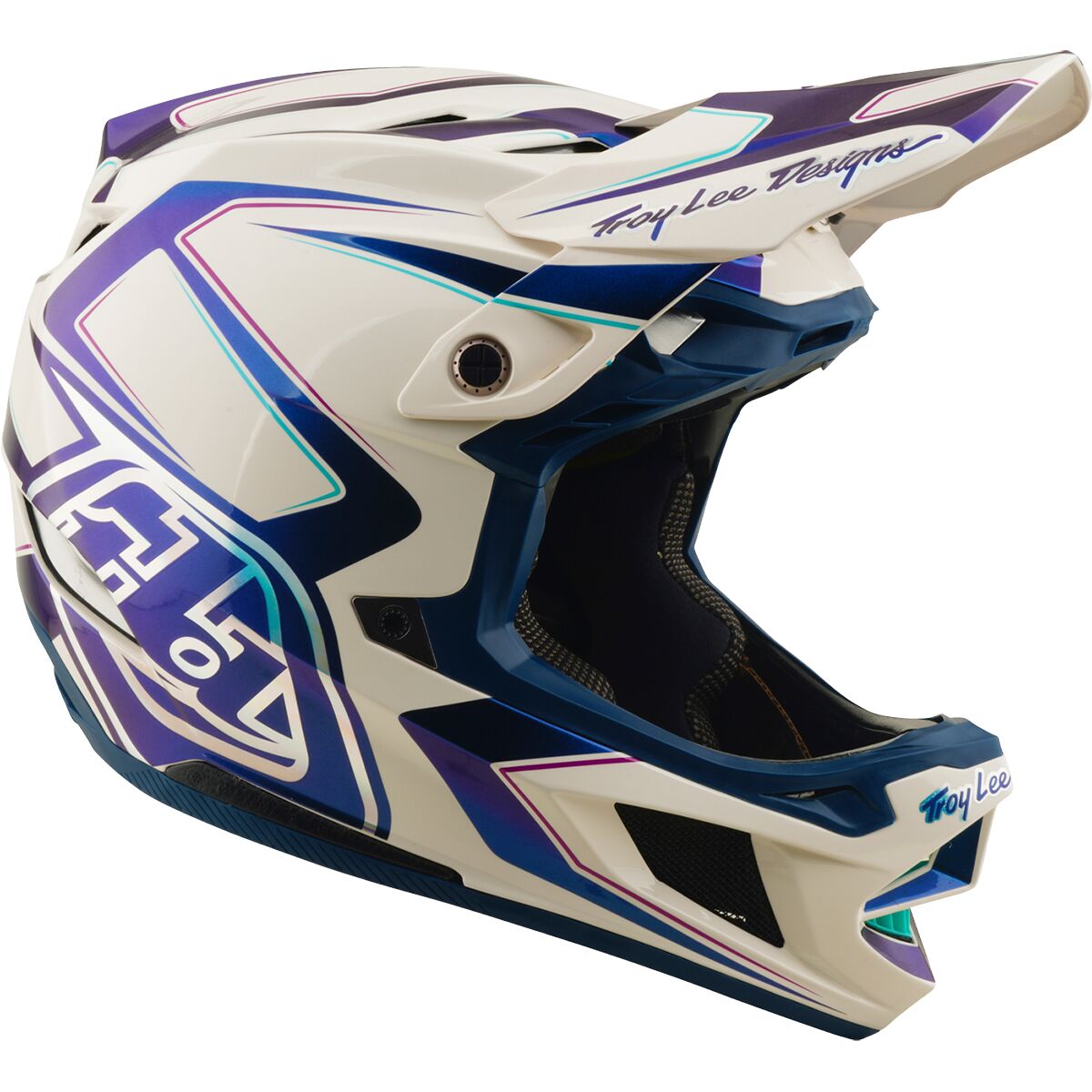 Troy Lee Designs D4 Composite Mips Helmet Flared White/Indigo, XL