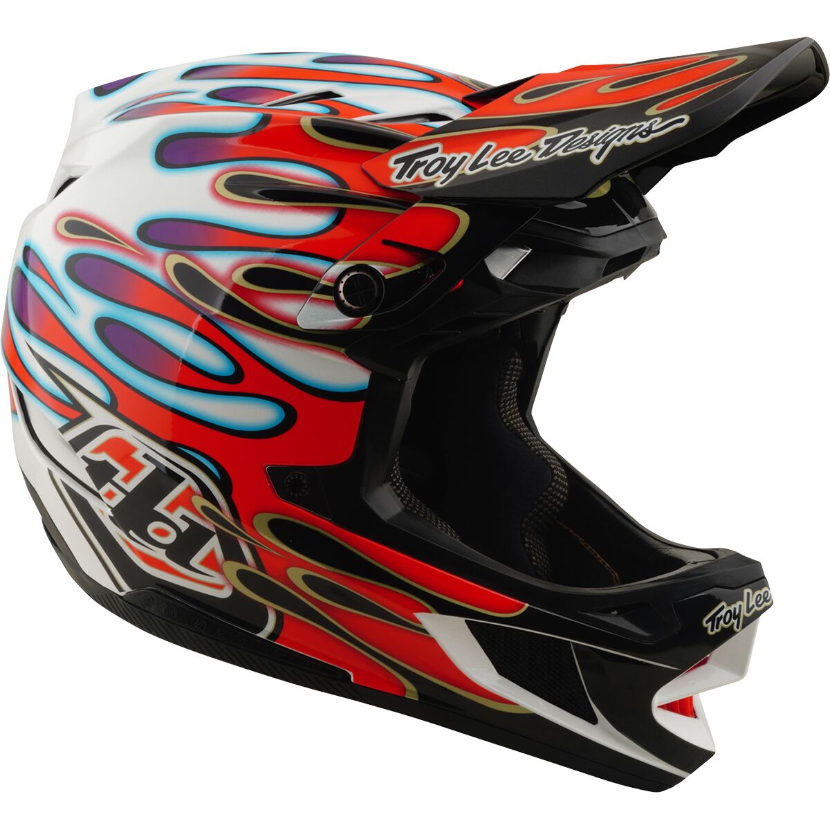 Troy Lee Designs D4 Composite Mips Helmet Overspray White/Red, M