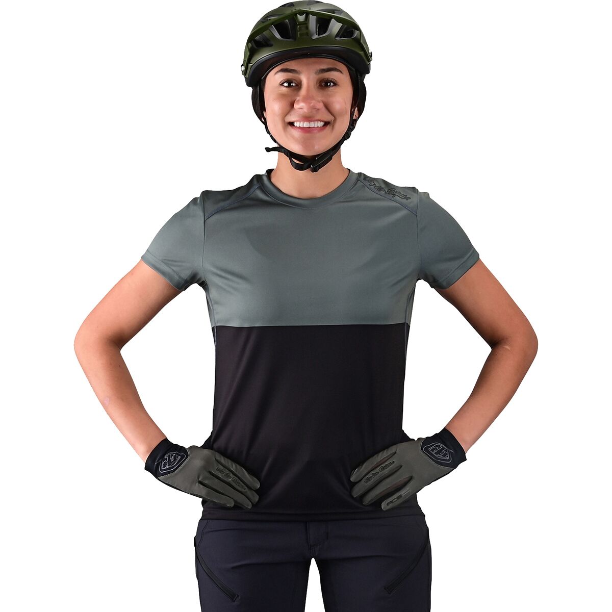 Troy Lee Designs Troy Lee Designs Lilium Short-Sleeve Jersey - Women's Block Green/Black, L