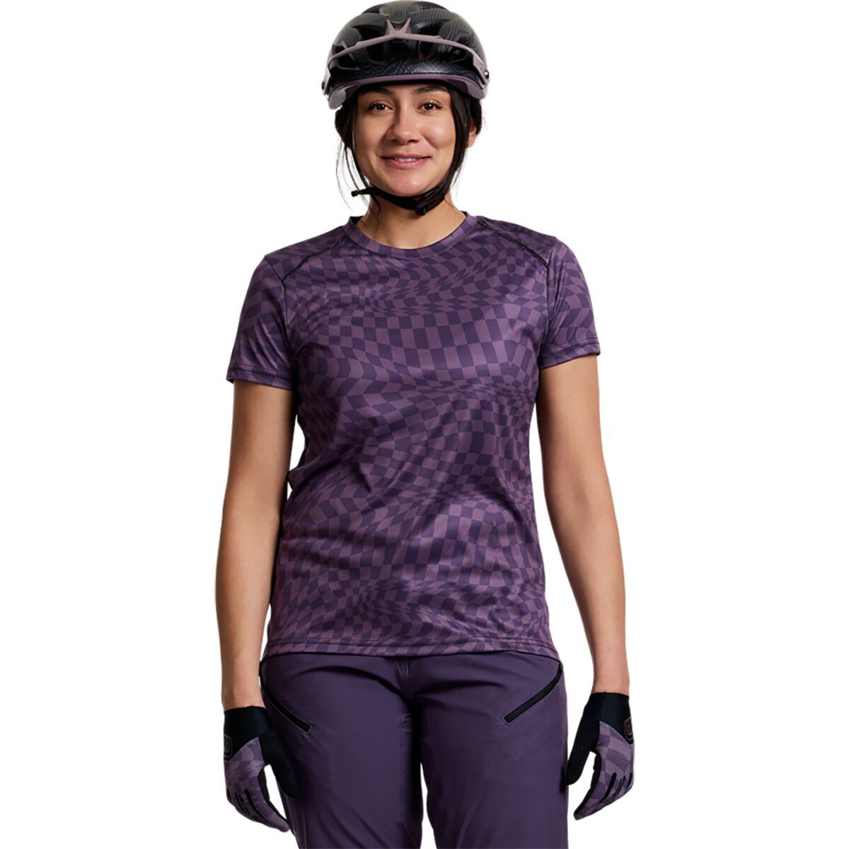 Troy Lee Designs Troy Lee Designs Lilium Short-Sleeve Jersey - Women's Twisted Checkers Deep Purple, S