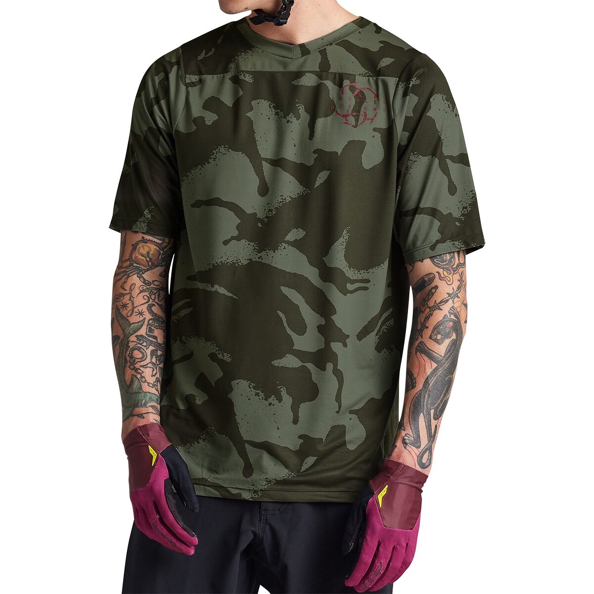 Troy Lee Designs Troy Lee Designs Skyline Short-Sleeve Jersey - Men's Shadow Camo Olive, M
