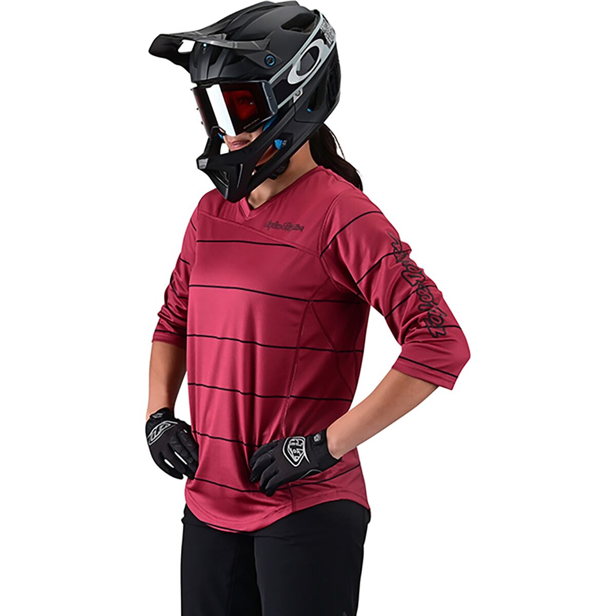 Troy Lee Designs Troy Lee Designs Mischief 3/4-Sleeve Jersey - Women's Pinstripe Elderberry, XS